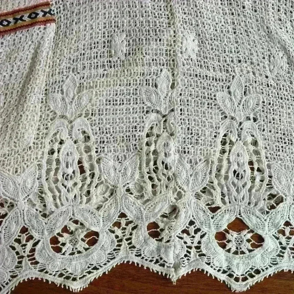 Muche Muchette Boho Crocheted Dress Or Swim Cover-Up One Size Cream EUC! - Picture 12 of 13